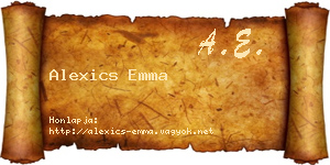 Alexics Emma névjegykártya