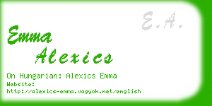 emma alexics business card